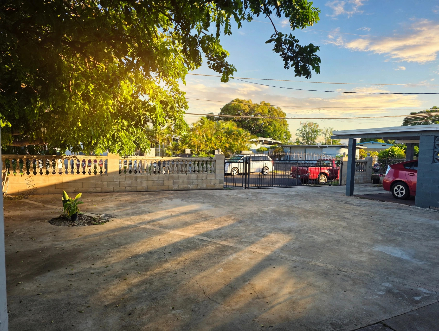 Driveway and gated entrance